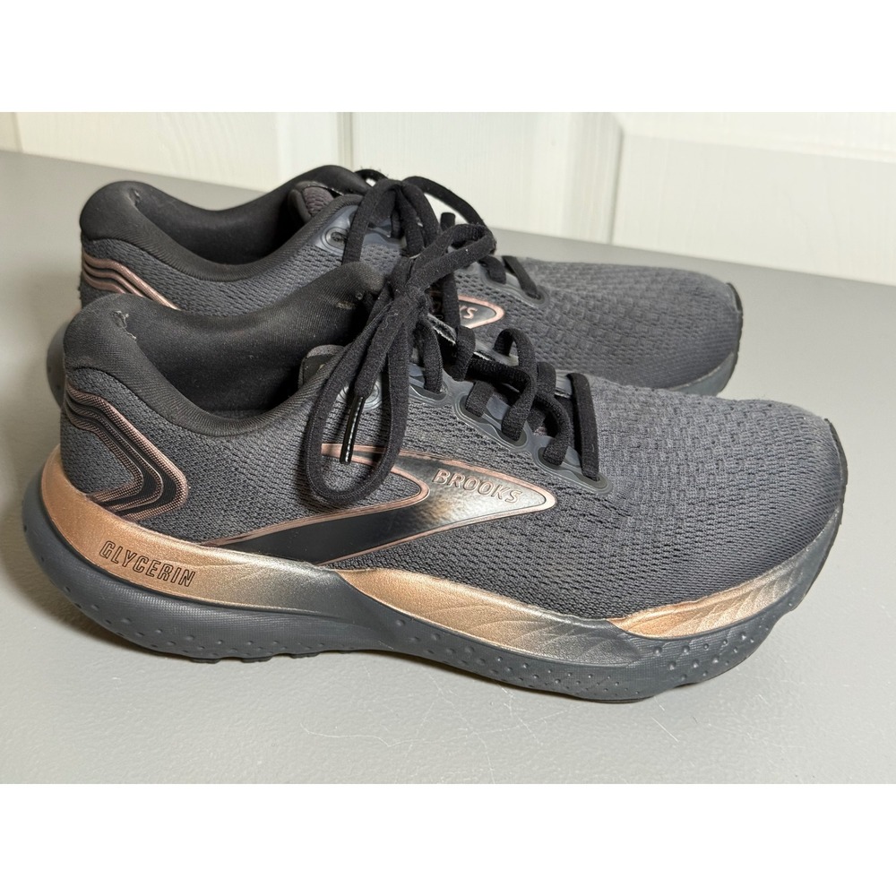 Brooks Glycerin 21 Womens Running Shoes Black Rose Gold 1204081B029 Size 6.5 B